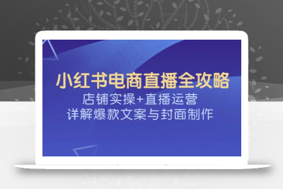 小红书电商直播全攻略，店铺实操+直播运营，详解爆款文案与封面制作