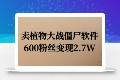 卖植物大战僵尸软件，600粉丝变现2.7W【揭秘】