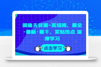 闲鱼无货源-高级班，最全·最新·最干，紧贴热点 深度学习