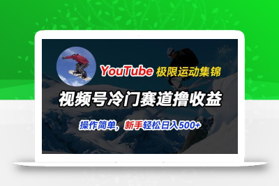 视频号冷门赛道撸收益，YouTube搬运极限运动集锦，暴力起号，操作简单流量高，轻松日入5张【揭秘】