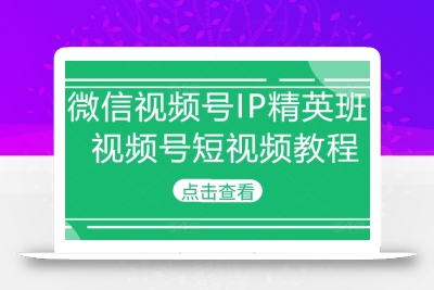 微信视频号IP精英班-视频号短视频教程
