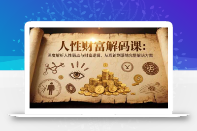 人性财富解码课6.0：深度解析人性弱点与财富逻辑，理论到落地完整解决方案