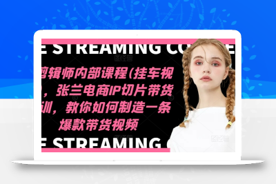 IP剪辑师内部课程(挂车视频)(更新11月)，张兰电商IP切片带货培训，教你如何制造一条爆款带货视频