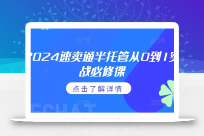 2024速卖通半托管从0到1实战必修课，掌握通投广告打法、熟悉速卖通半托管的政策细节