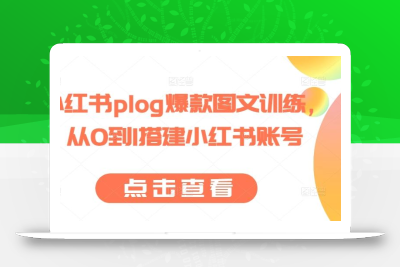 小红书plog爆款图文训练，从0到1搭建小红书账号