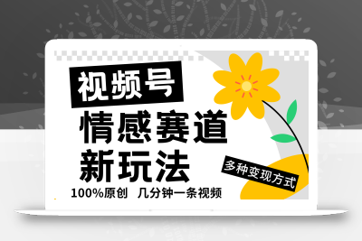 视频号情感赛道全新玩法，5分钟一条原创视频，操作简单易上手，日入500+