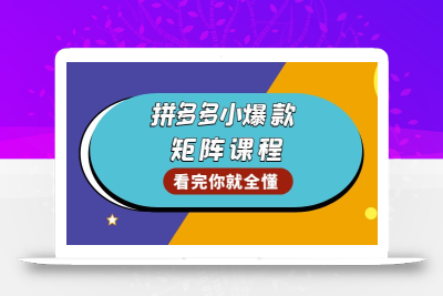 拼多多爆款矩阵课程：教你测出店铺爆款，优化销量，提升GMV，打造爆款群