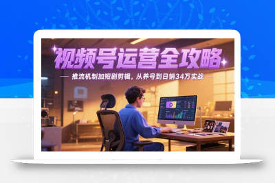 2025视频号运营全攻略，推流机制加短剧剪辑，从养号到日销34万实战