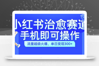小红书治愈视频赛道，手机即可操作，流量超级火爆，单日变现300+【揭秘】