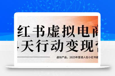 小红书虚拟电商14天变现训练营，虚拟产品，2025年普通人在小红书最后的搞钱机会