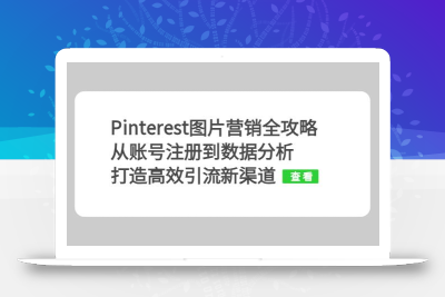 Pinterest图片营销全攻略：从账号注册到数据分析，打造高效引流新渠道