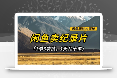 闲鱼卖纪录片1单3块钱，1天几十单，项目稳定有潜力