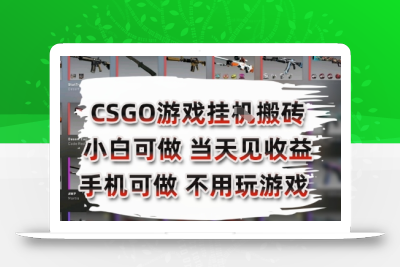 CSGO游戏挂G搬砖，小白纯手机即可操作，不用电脑打游戏，日入3张+，副业网创项目【揭秘】