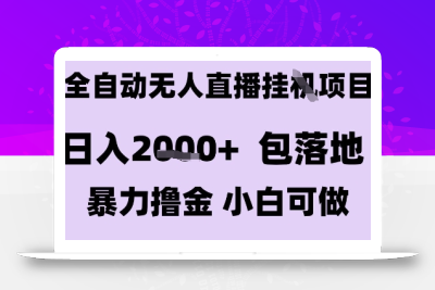 最新全自动抖音无人直播挂G项目，日入2k+ 包落地暴力撸金，小白可做【揭秘】