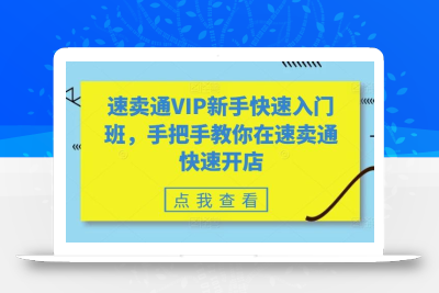 速卖通VIP新手快速入门班，手把手教你在速卖通快速开店