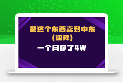 跨境电商一个人在家把货卖到迪拜，暴力项目拆解