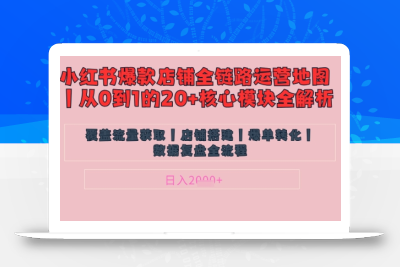 别再乱投流了！小红书店铺精细化运营让爆款笔记自己涨粉的底层逻辑​，日入1k