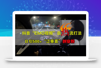 抖音EMO视频自热打法，日引500+“泛垂直”创业粉