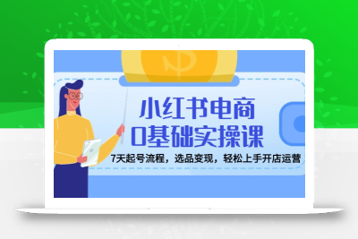 小红书电商0基础实操课，7天起号流程，选品变现，轻松上手开店运营