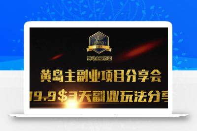 黄岛主副业分享会1期：3天3个副业玩法，速度上车