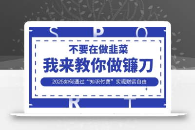韭菜生涯终结者，我来教你做镰刀，2025如何通过“知识付费”实现财F自由【揭秘】