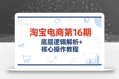 淘宝电商第16期，底层逻辑解析+核心操作教程，运营、推广提升能力的必学课程+配套资料