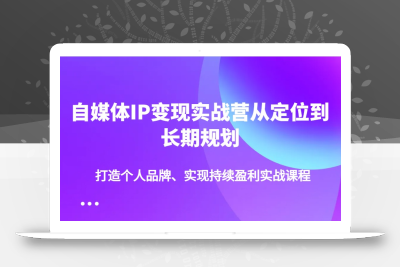 自媒体IP变现实战营从定位到长期规划，打造个人品牌、实现持续盈利实战课程