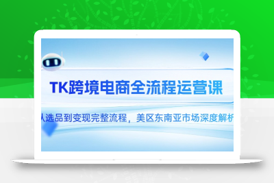 TK跨境电商全流程运营课，从选品到变现完整流程，美区东南亚市场深度解析
