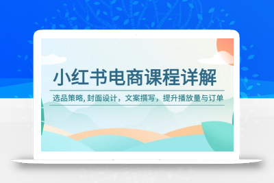 小红书电商课程详解：选品策略, 封面设计，文案撰写，提升播放量与订单