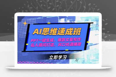 AI思维速成班，PPT一键生成，爆款文案写作，私人顾问打造，风口机遇捕捉