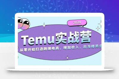 2024Temu实战营：从零开始打造跨境电商，增加收入，出海赚美金