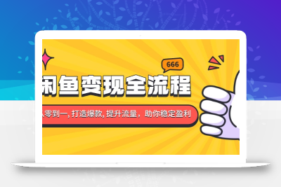 闲鱼变现全流程：你从零到一, 打造爆款, 提升流量，助你稳定盈利