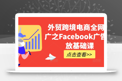 外贸跨境电商全网推广之Facebook广告投放基础课