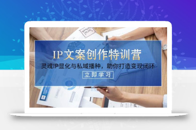 IP文案创作特训营，灵魂IP显化与私域播种，助你打造变现闭环(14节课)