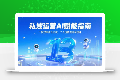 私域运营AI赋能指南，十倍效率成长心法，个人价值提升系统课