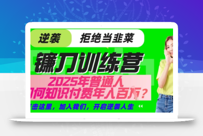 【网创项目终点站-镰刀训练营超级IP合伙人】25年普通人如何通过“知识付费”年入百个-仅此一版【揭秘】