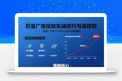巨量广告投放实战技巧与潜规则：实现广告ROI 300%+的可持续暴利