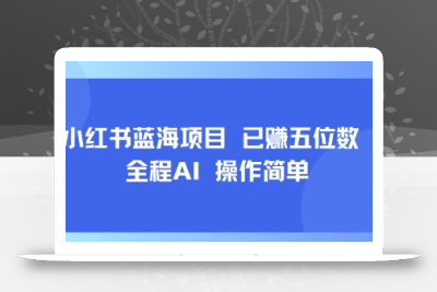 小红书蓝海项目，全程AI，操作简单，已挣五位数