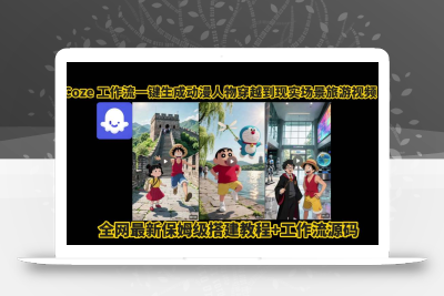 coze工作流一键生成动漫人物穿越到现实场景旅游视频，全网最新保姆级搭建教程+工作流源码