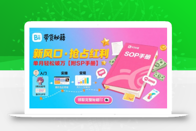 B站哔哩哔哩带货秘籍，新风口，抢占红利，单月轻松破万【附SOP手册】